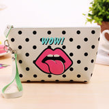 PU Leather Women Day Clutches Bags Makeup Bag