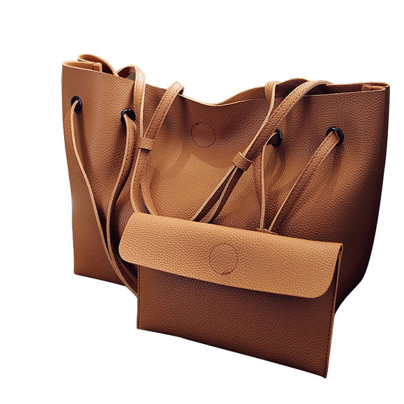 Vintage Handbags Women PU Leather Large Capacity