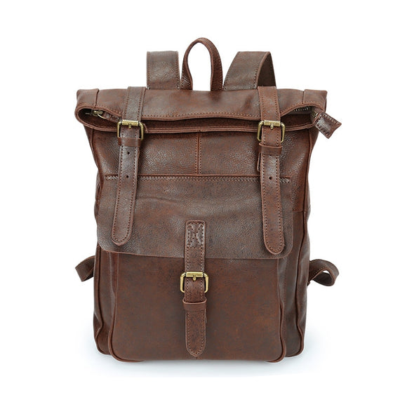 Classic  Leather  100% Cow Leather Backpack Men Women Designer