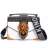 Fashion Metal Lion Head Mini Small Square Pack Shoulder Bag