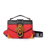Fashion Metal Lion Head Mini Small Square Pack Shoulder Bag