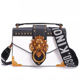 Fashion Metal Lion Head Mini Small Square Pack Shoulder Bag