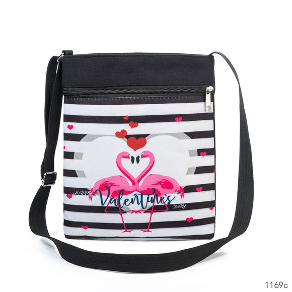 Flamingo Design Canvas Flap Handbags