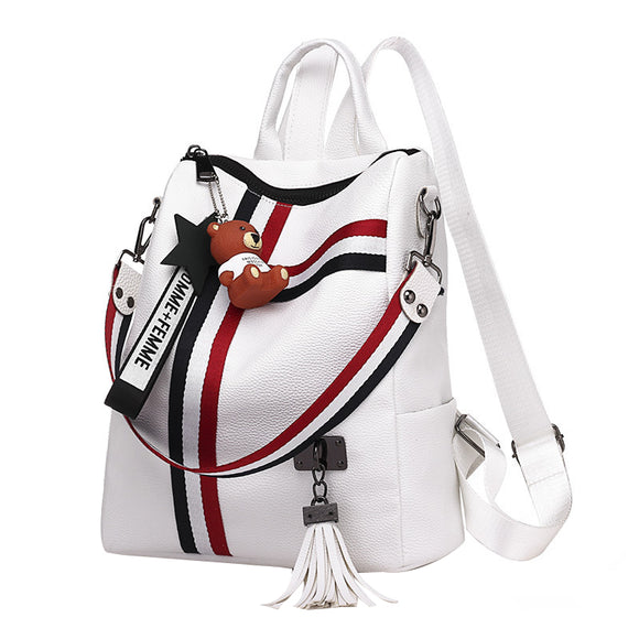 Retro Ladies Backpack Pu Leather School Bag